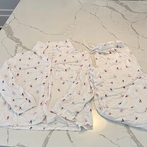 Auden Cream Pajama Set with Ski Motif